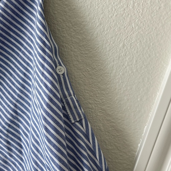 Stylish striped mini dress in blue and white. Size S - Picture 2 of 6